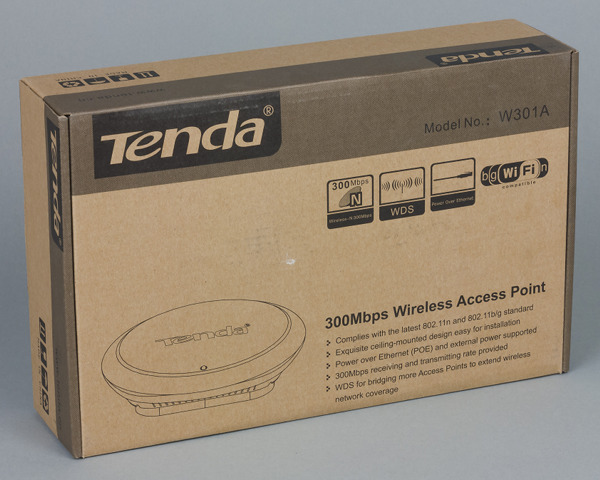 Упаковка точки доступа Tenda W301A