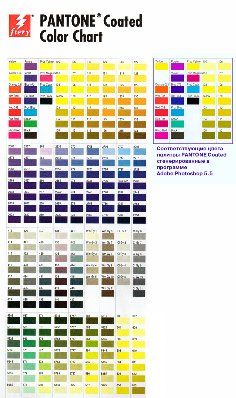 Pantone Color Chart Illustrator