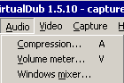 VirtualDub - меню Audio