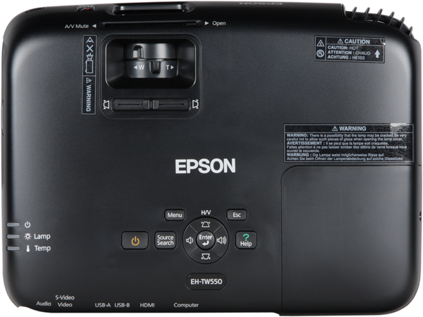 Проектор Epson EH-TW550, верхняя панель
