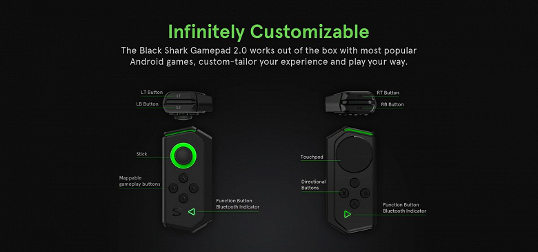Контроллер Gamepad 2.0 превращает игровой смартфон Xiaomi Black Shark в подобие консоли Nintendo Switch 