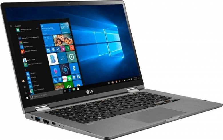 14-дюймовый ноутбук-трансформер LG Gram 2-in-1 весит 1140 граммов