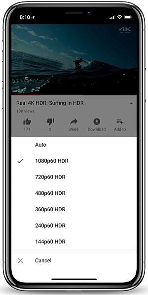 В Apple iPhone X появилась поддержка HDR для YouTube