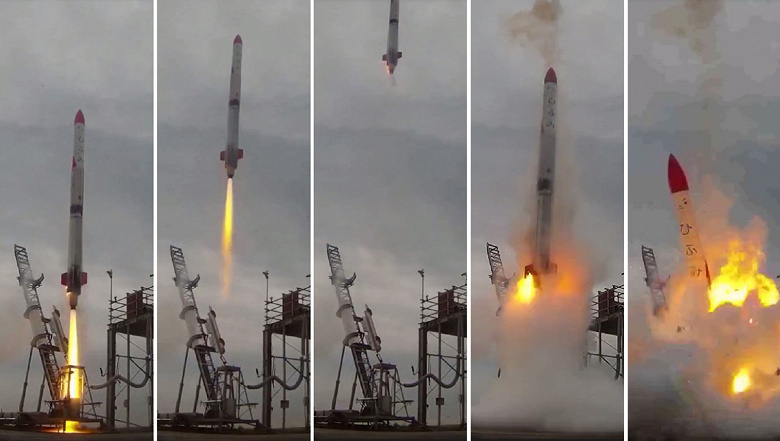 Ракета MOMO-2 разрушилась и загорелась через несколько секунд после старта