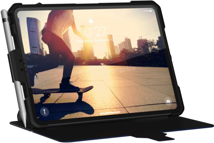 Планшет iPad Pro в чехле со стилусом Apple Pencil позирует на новом изображении