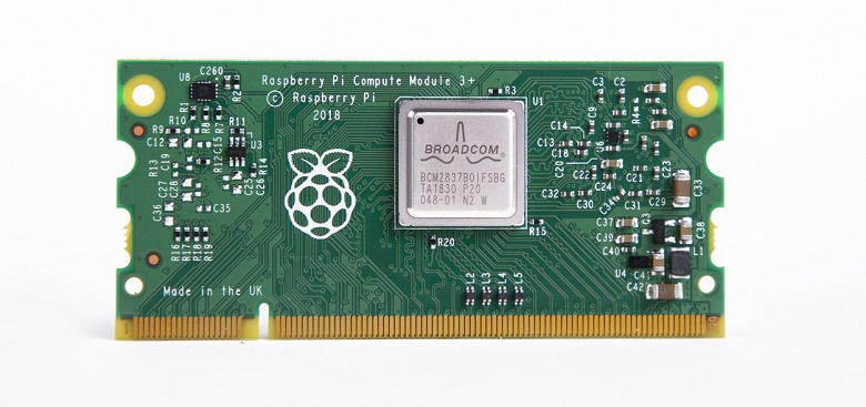 Одноплатный ПК Raspberry Pi Compute Module 3+ доступен в модификации с 32 ГБ флэш-памяти