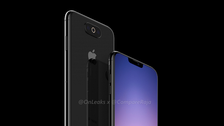 Новые рендеры Apple iPhone XI: вырез вверху экрана сохранен, тройная основная камера ориентирована как в Galaxy S10 – горизонтально