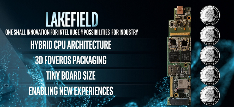 Представлен Intel Lakefield: первый в сегменте пятиядерный CPU с ядрами разной архитектуры и объёмной компоновкой Foveros