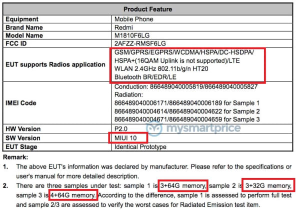 Опубликованы характеристики смартфона Redmi 7: до 4 ГБ оперативной памяти и экран диагональю около 6,2 дюйма