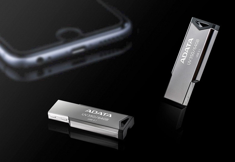USB-накопитель Adata UV350 обращает на себя внимание элегантным дизайном 