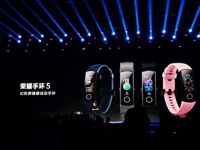 Конкурент Xiaomi Mi Band 4: представлен фитнес-браслет Honor Band 5 с экраном AMOLED, пульсоксиметром, датчиком ЧСС и NFC за $32