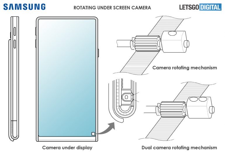 Галерея дня: у смартфона-слайдера Samsung скрытая камера вращается вместе с выдвижным гибким экраном