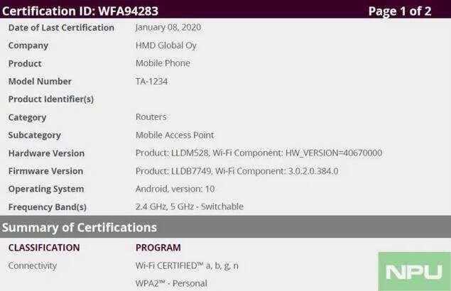Сертифицирован первый смартфон Nokia с предустановленной Android 10