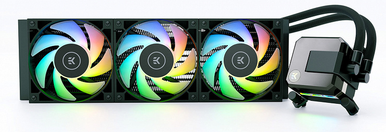 Система жидкостного охлаждения EK-AIO Elite 360 D-RGB комплектуется шестью вентиляторами