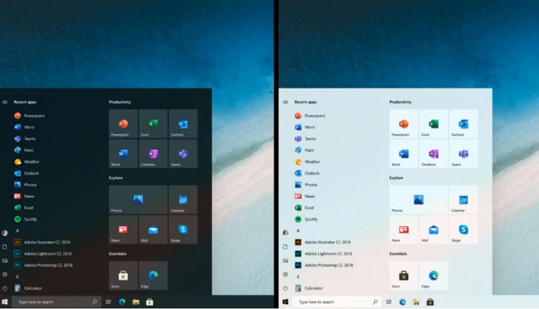 Вот так выглядит меню «Пуск» Windows 10 без приевшихся живых плиток