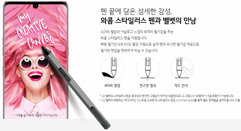 Экран POLED, Snapdragon 765, 48 Мп, IP68 и стилус за $735. LG представила противоречивый смартфон Velvet
