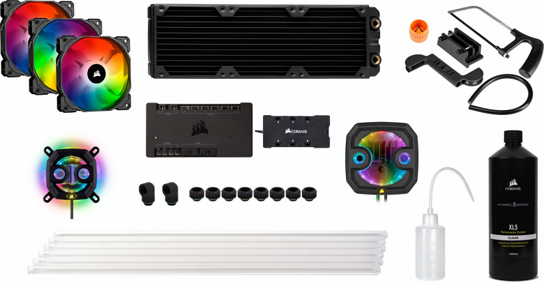Наборы Corsair Hydro X Series iCUE XH303i RGB Custom Cooling Kit и Hydro X Series iCUE XH305i RGB Custom Cooling Kit включают все необходимое для сборки систем жидкостного охлаждения