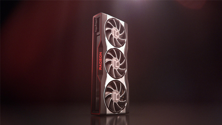 Три вентилятора в базе. Официальный рендер видеокарты AMD Radeon RX 6000