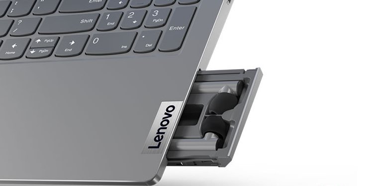 Ноутбук со встроенным TWS-наушниками. Такой есть у Lenovo 