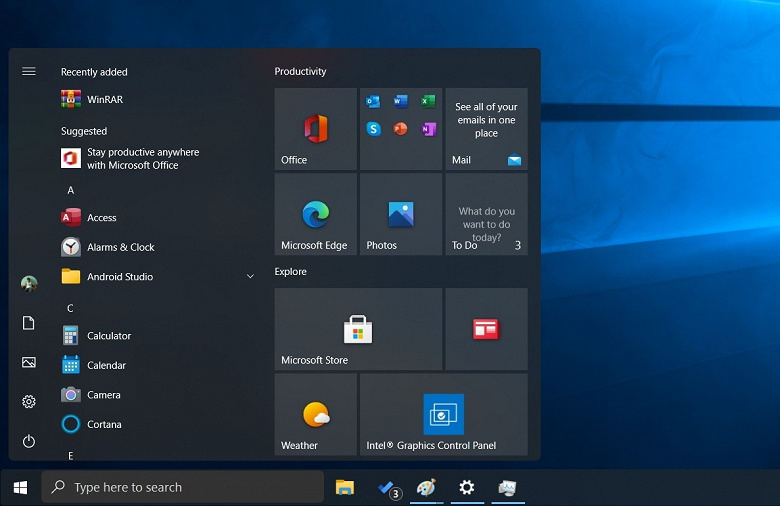 Встречаем: новое «парящее» меню «Пуск» Windows 10