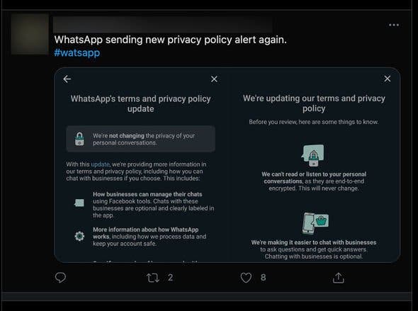 WhatsApp переходит к уговорам: «Пожалуйста, примите эти обновления, чтобы продолжить использование WhatsApp»