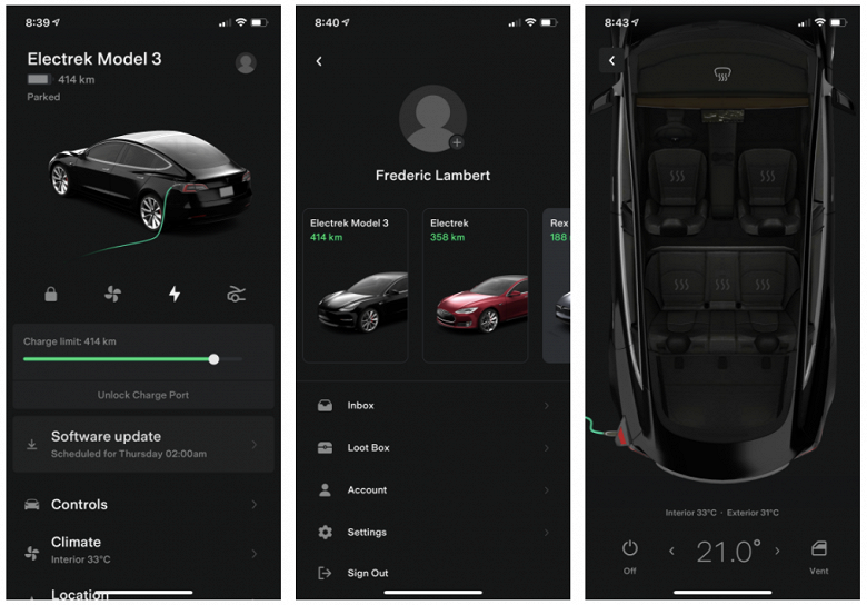 Большое обновление мобильного приложения Tesla: множество новых функций и переработанный интерфейс