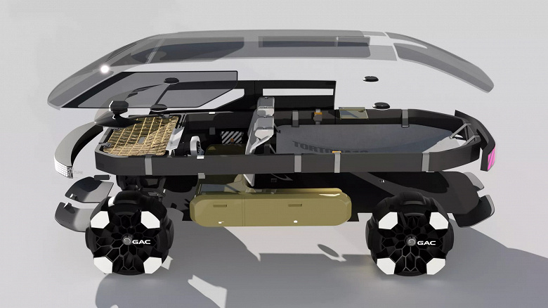 Большой внедорожный минивэн с гамаком, рассчитанный на... двух человек. Футуристический концепт GAC Van Life концентрируется вокруг внутреннего пространства авто