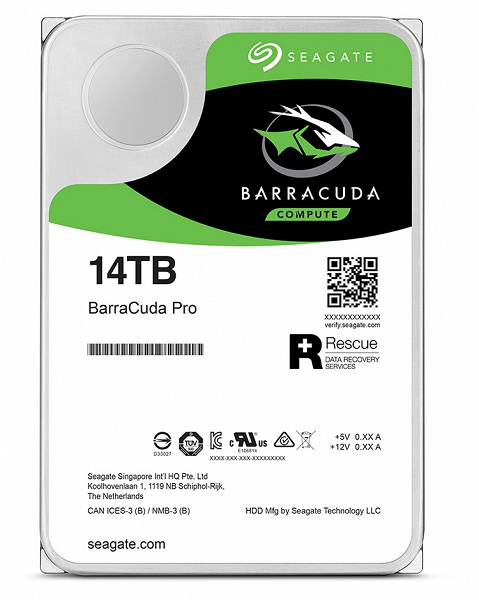 Жесткий диск Seagate BarraCuda Pro емкостью 14 ТБ стоит $580