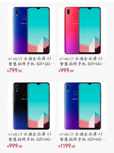 Конкурент для Xiaomi Redmi 7: Vivo готовит смартфон U1 с ценой от 120 долларов
