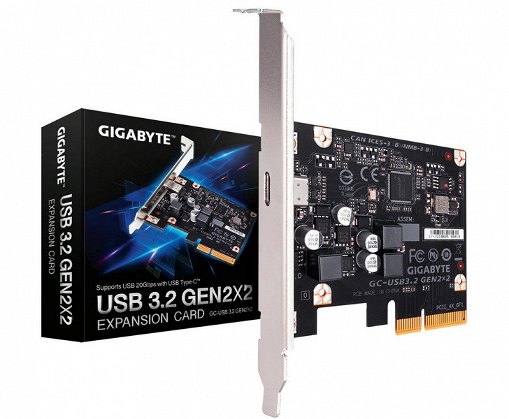 Gigabyte выпускает карту расширения с портом USB 3.2 Gen 2x2