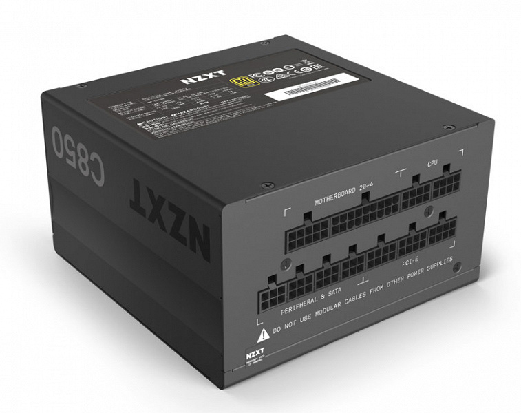 Блоки питания NZXT серии C с модульными кабельными системами имеют сертификаты 80 Plus Gold