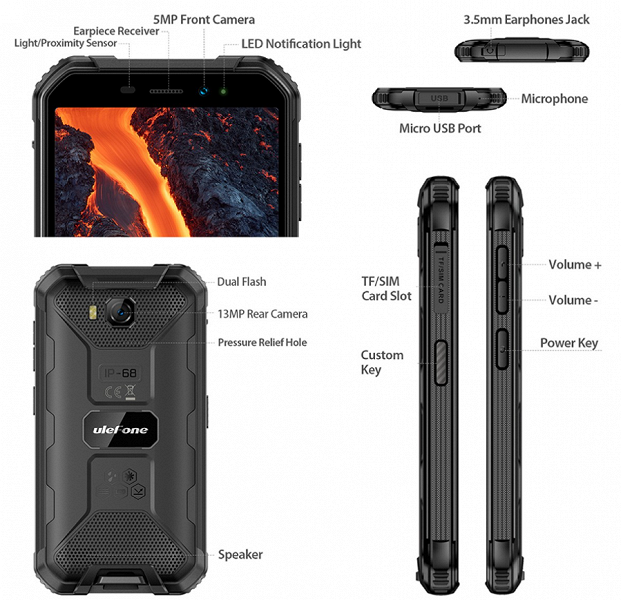 Телефон, в котором процессор, экран и камера – не главное. Представлен Ulefone Armor X6 Pro за 120 долларов с защитой IP69K и MIL-STD-810G