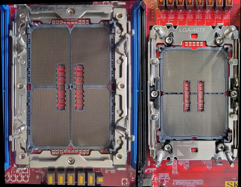 Насколько же гигантскими будут эти процессоры Intel? Появилось сравнительное фото сокетов LGA7529 и LGA4677