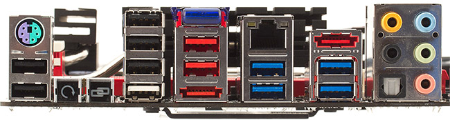 Разъемы задней панели платы ASUS Rampage IV Extreme