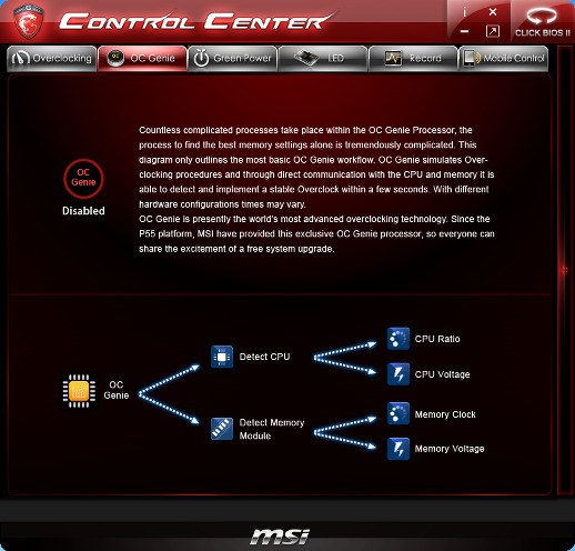 Утилита Control Center материнской платы MSI Z77A-GD65 Gaming