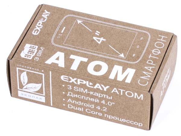 Коробка смартфона Explay Atom