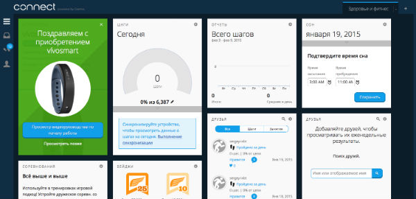 Скриншот веб-версии сервиса Garmin Connect