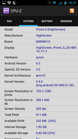Обзор Highscreen Omega Prime S. Скриншоты. Сведения о смартфоне