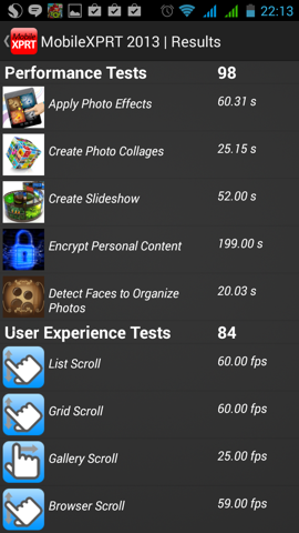 Обзор Highscreen Omega Prime S. Скриншоты. MobileXPRT