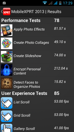 Обзор Huawei Hero 3. Скриншоты. MobileXPRT 2013