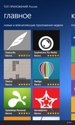 Обзор Nokia Lumia 520. Скриншоты. Nokia Топ приложений