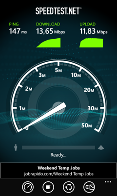 Обзор Nokia Lumia 520. Скриншоты. Скорость сети Wi-Fi