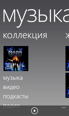 Обзор Nokia Lumia 625. Скриншоты. Проигрыватель музыки