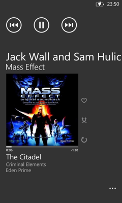 Обзор Nokia Lumia 625. Скриншоты. Проигрыватель музыки