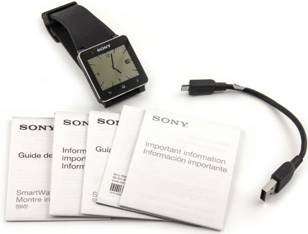 Комплектация умных часов Sony SmartWatch 2