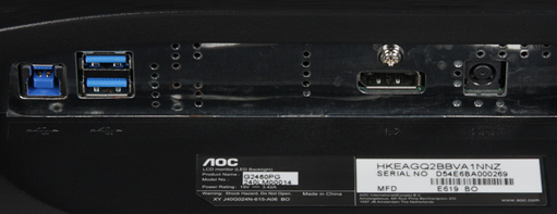 ЖК-монитор AOC G2460PG, разъемы