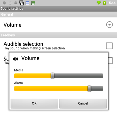 Обзор Kyobo eReader. Скриншоты. Настройки звука