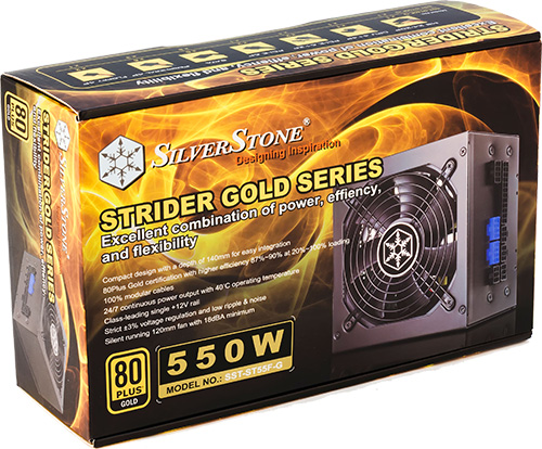 Упаковка блока питания Silverstone Strider Gold 550W (SST-ST55F-G)