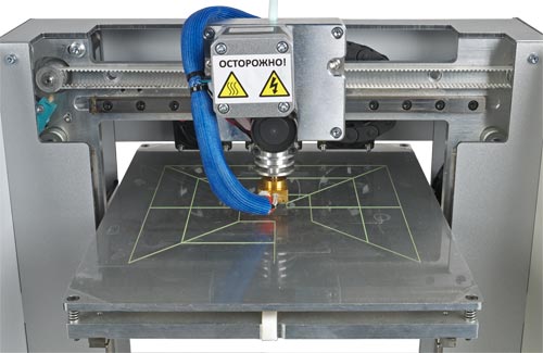 3D-принтер PrintBox3D One, печать теста юстировки рабочего стола