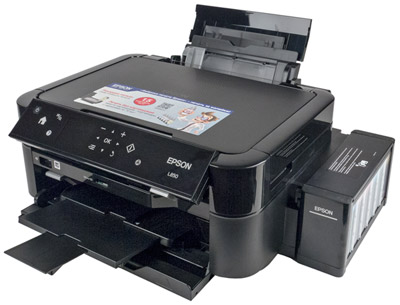 Принтер Epson L850, внешний вид с лотками